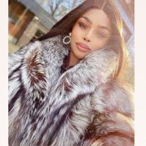 ⬇️EUC SAGAFURS Silver REAL FOX BomberCoat Jacket M